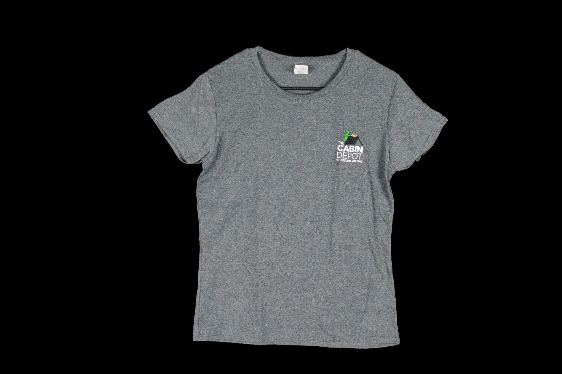 Cabin Depot Medium Women's Heathered Grey T-Shirt, 50% Polyester, 50% Cotton, Casual Comfort, Eco-Friendly Design
