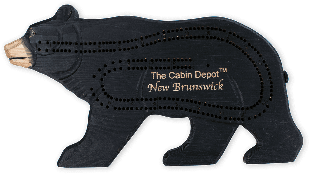 NWL Hand-Carved Bear Cribbage Board - by The Cabin Depot