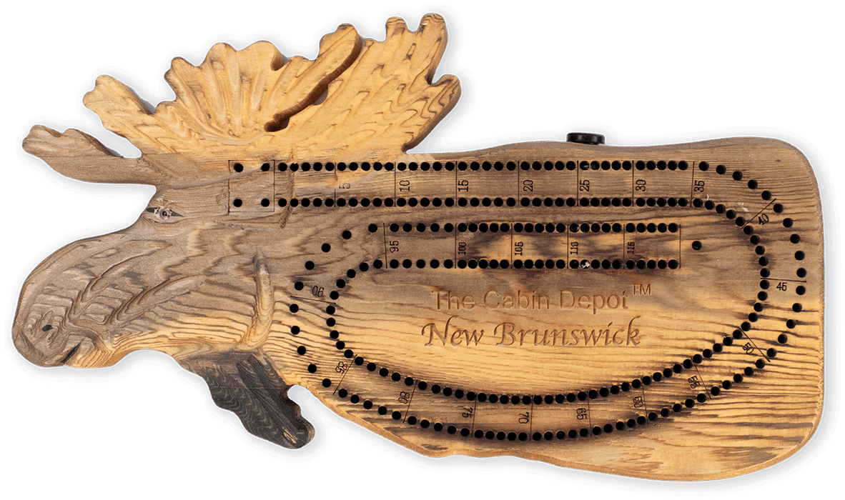 NWL Hand-Carved Moose Cribbage Board - by The Cabin Depot