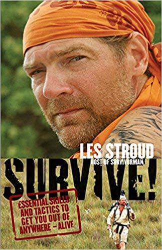 Les Stroud Survive book cover - Essential survival skills guide from Cabin Depot