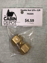 Cabin Depot Martin 14FSV-6 double nut 3/8" x 3/8" in packaging for off-grid solutions, priced at $4.59.