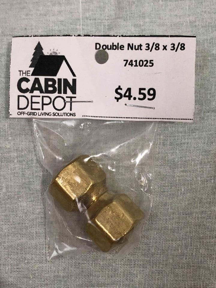 Cabin Depot Martin 14FSV-6 double nut 3/8" x 3/8" in packaging for off-grid solutions, priced at $4.59.
