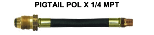 Martin 18" Pigtail POL x 1/4" MPT, perfect for low pressure 476,000 BTU regulator by Cabin Depot.