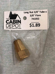 Martin Long Nut 3/8" Tube x 3/8" Flare 41FL-6 by Cabin Depot, brass fitting for plumbing applications, packaging view