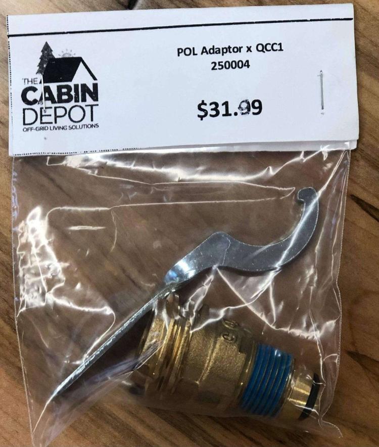 Martin POL Adaptor X QCC1 for 100LB propane tanks by Cabin Depot #25004