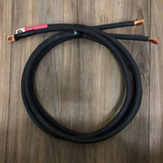 Cabin Depot 5' controller to battery cable pair with copper lugs, #4 wire, ideal for solar panel systems.