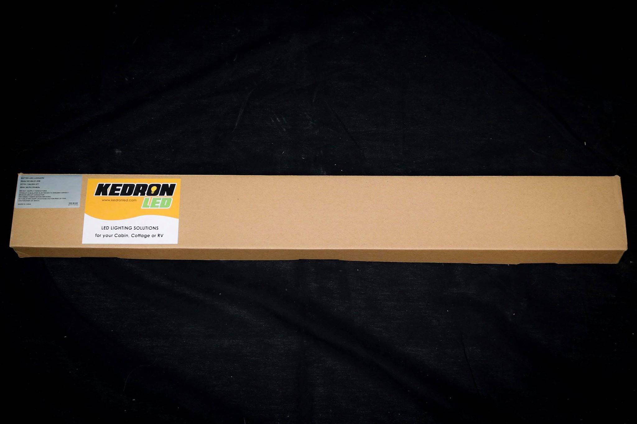 Kedron 20W 120vAC LED 24 inch Cool White light packaging for residential, commercial use from Cabin Depot