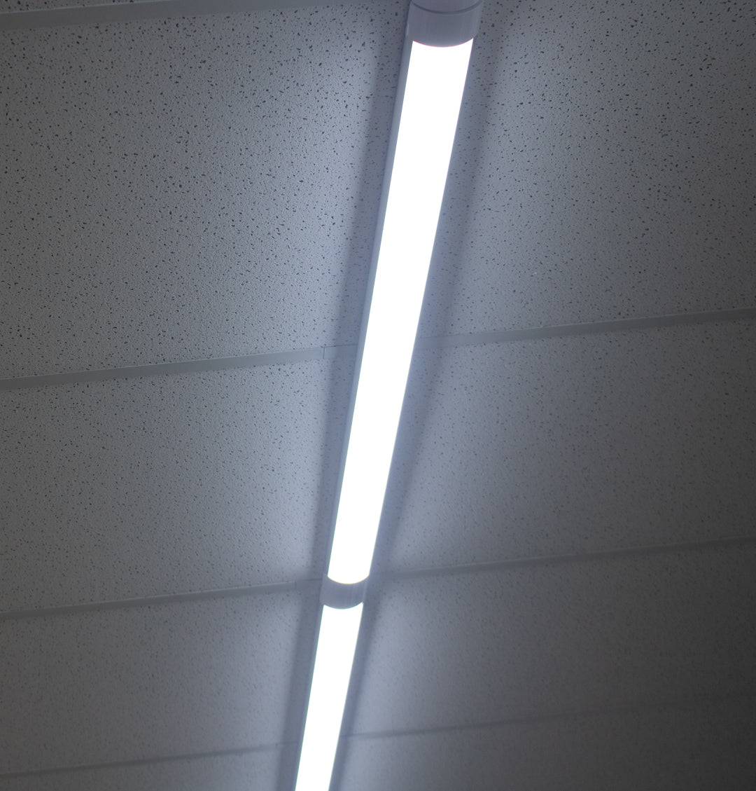 Kedron 48-inch 40W LED Linkable Light in Cool White ceiling installation, Cabin Depot
