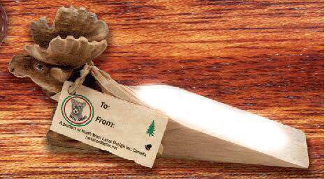 NWL Loon Door Stop Moose Design by Cabin Depot on Wood Surface