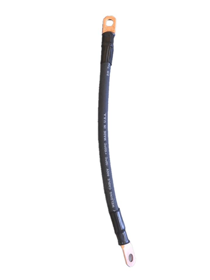 TCD 12-inch 2/0 battery cable with copper lugs, ideal for series or parallel connections by Cabin Depot.