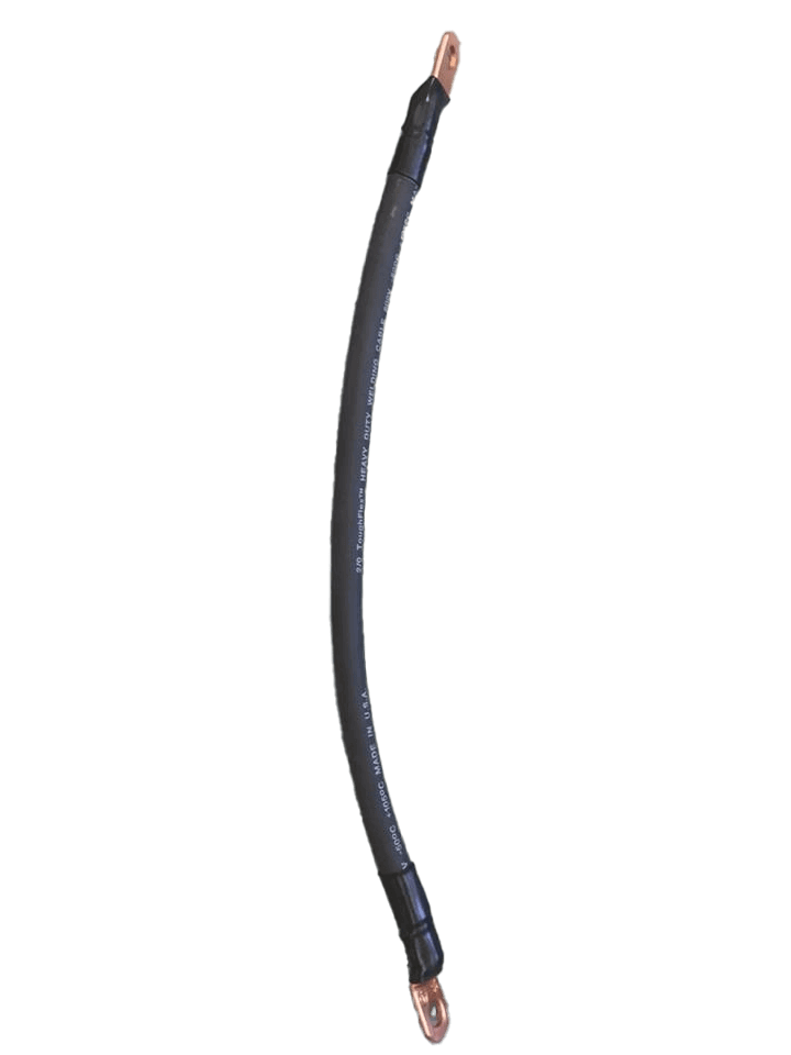 TCD 16 inch 2/0 battery cable with copper lugs, ideal for series or parallel connections, sold by Cabin Depot.