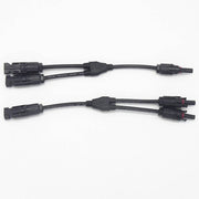 Kedron MC4 Y Branch 2 to 1 M/F connectors, available at Cabin Depot for efficient solar panel setups.