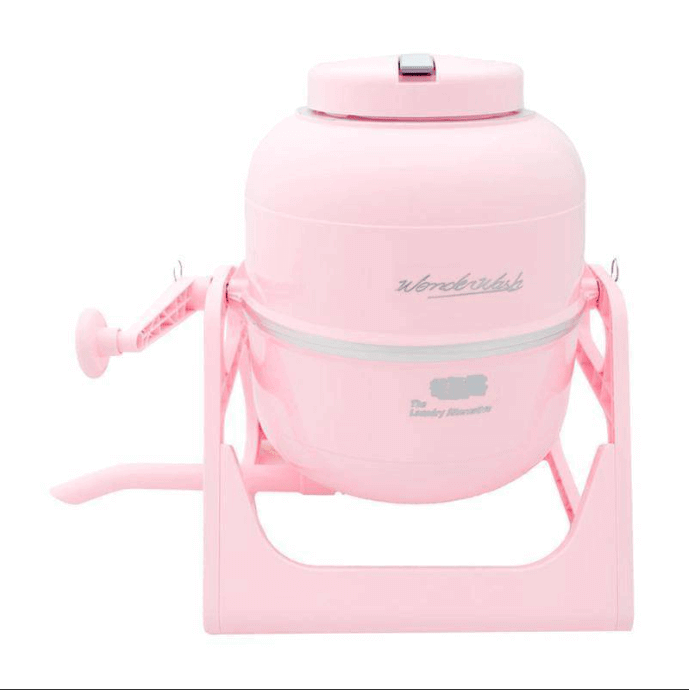 WonderWash Portable Washing Machine from Cabin Depot in pink, hand-operated and eco-friendly, perfect for small spaces.