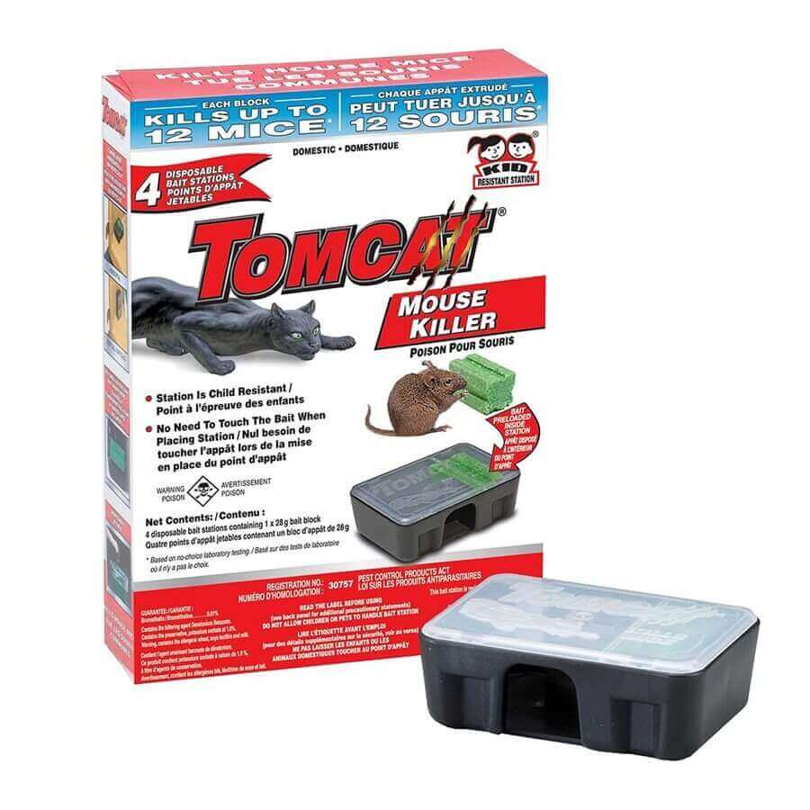 Tomcat 28g Mouse Killer Bait Station 4 Pack - Cabin Depot Indoor Rodent Control