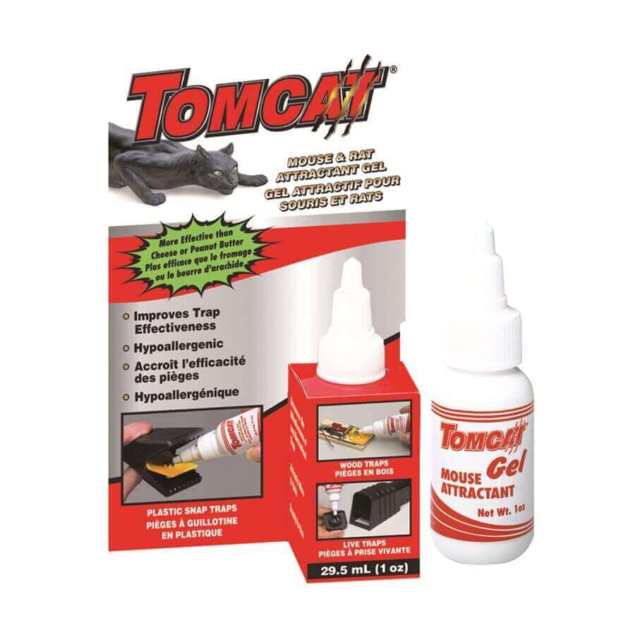 Tomcat 29.5ml Mouse and Rat Attractant Gel packaging with effective trap bait. Ideal for Cabin Depot customers.