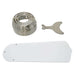 Trusty 12v DC Ceiling Fan components including blade, motor cover, and bracket for easy installation and modern design.