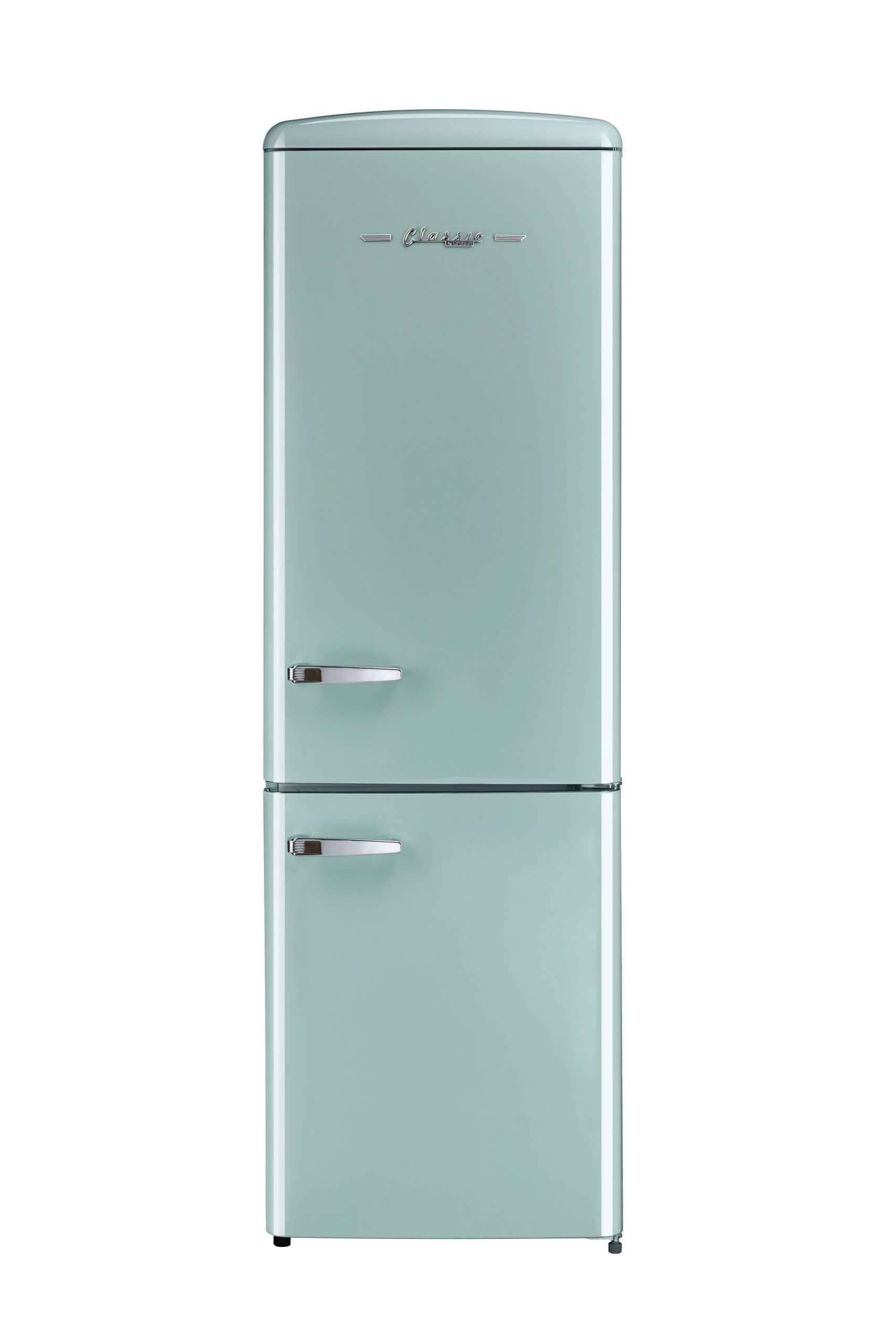 Unique Classic Retro 12 Cu/Ft Bottom Mount AC Refrigerator by Cabin Depot.