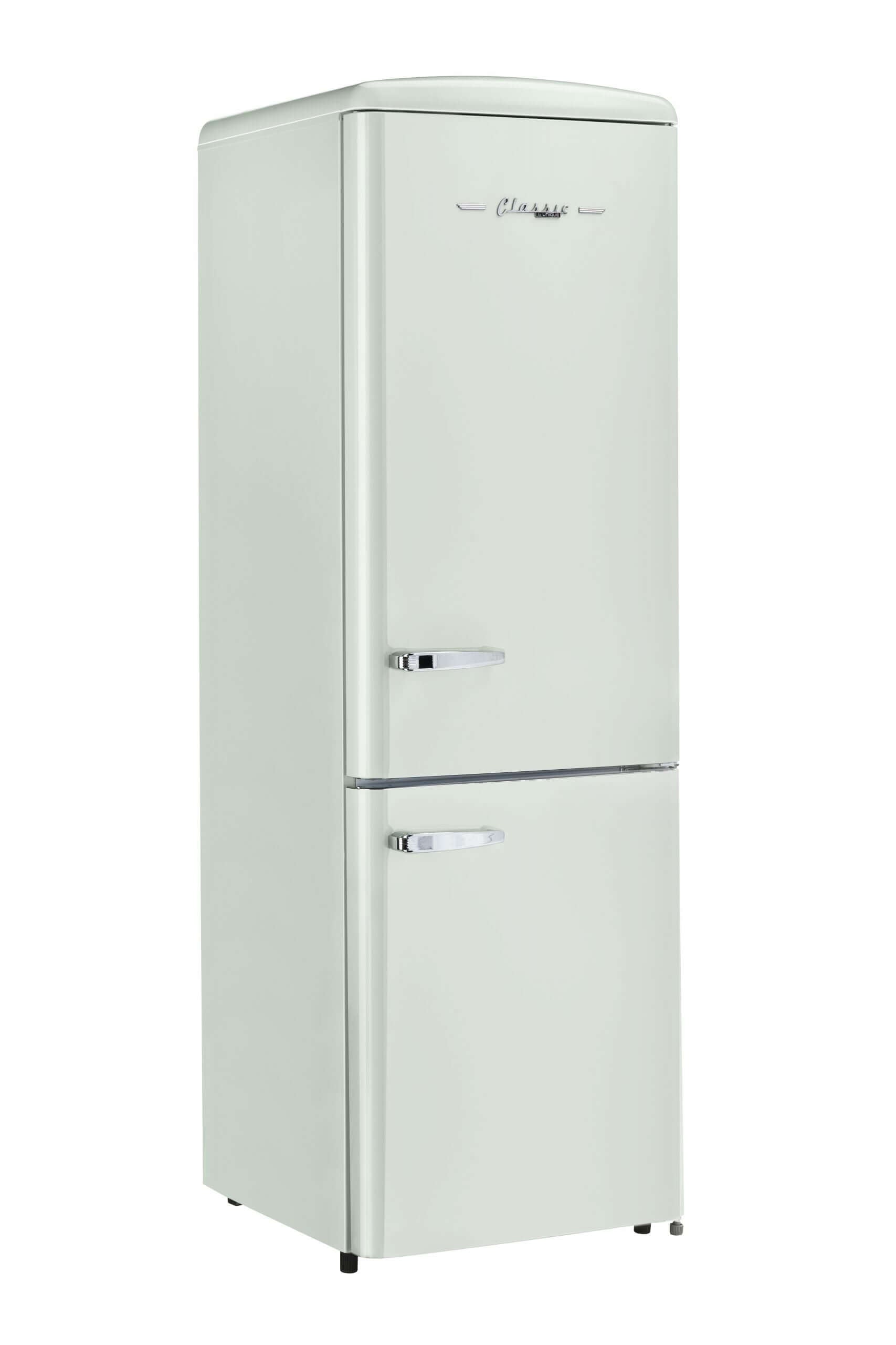 Unique 12 Cu/Ft Classic Retro Bottom-Mount AC Refrigerator available at Cabin Depot.