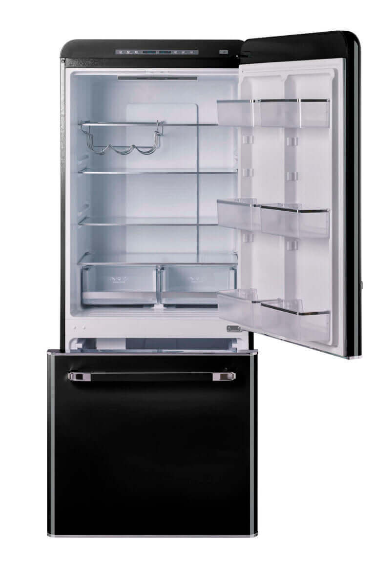 120V 18 Cu/Ft Classic Retro White Refrigerator, ENERGY STAR Certified, available at Cabin Depot with ample storage for fresh and frozen foods.