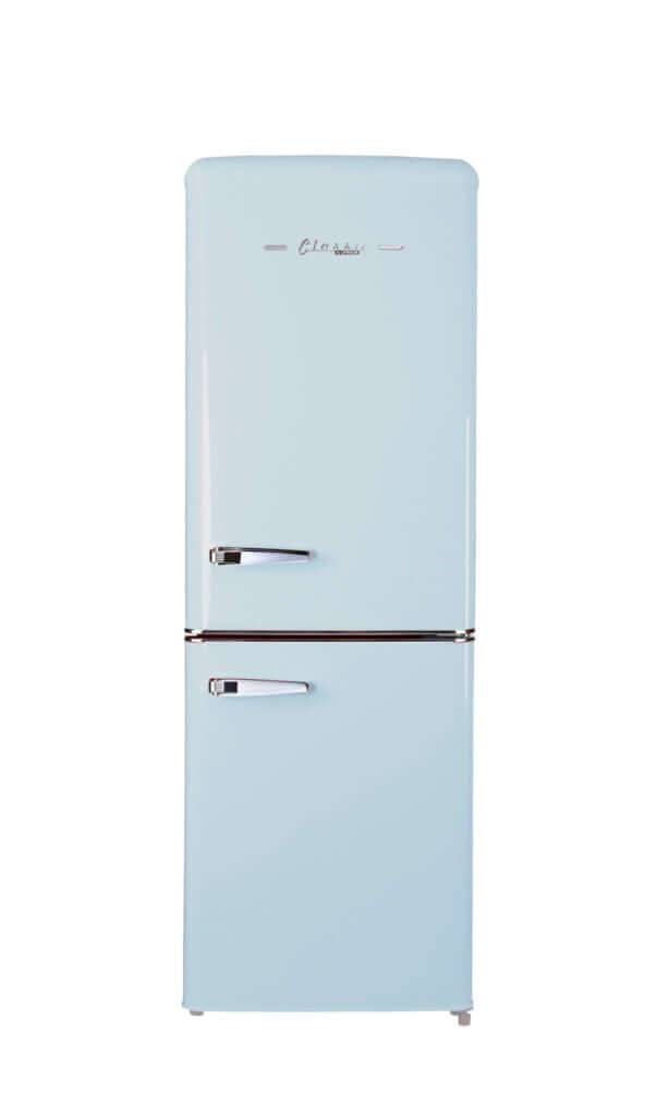 Unique 9 cu/ft Retro Bottom Mount Refrigerator by Cabin Depot, ideal for grid-tied homes; stylish vintage design for modern kitchens.