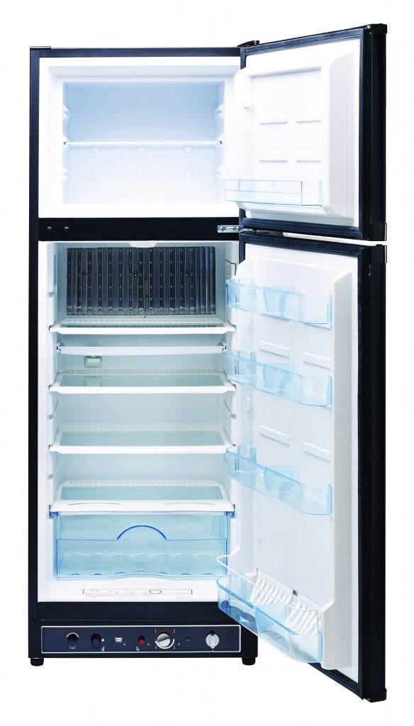 Unique 8 Cu/Ft Propane Fridge with 1.7 Cu/Ft Freezer, available at Cabin Depot, white model with large freezer space.