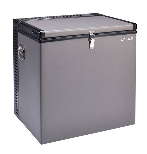 UNIQUE 2 CU/FT Propane Chest Freezer by Cabin Depot, ideal for camping with 3-way power options: propane, 12V, and 110V.
