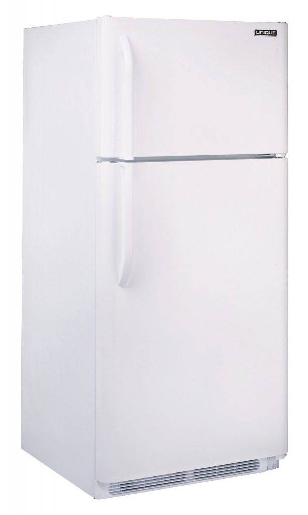 Unique 22 Cu/Ft Direct Vent Propane Fridge in White, ideal for cabins, available at Cabin Depot, offering large 22.1 cubic feet capacity.