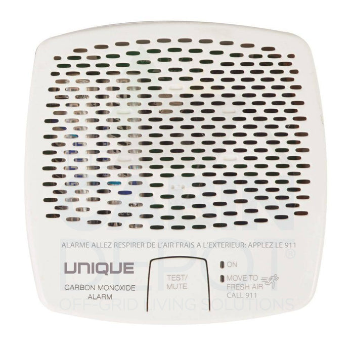 Sistema único de alarma de monóxido de carbono con cierre de seguridad
