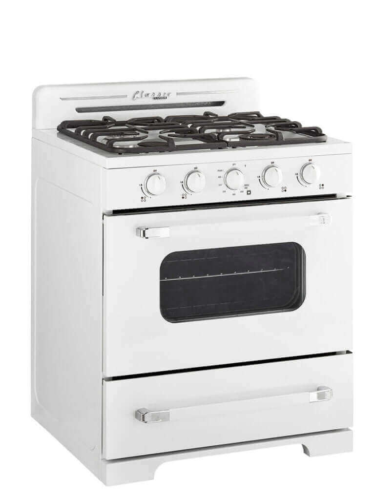 Alt Tag: Unique 30" Classic Retro Propane Off-Grid Range, perfect for cabin kitchens, available at Cabin Depot.