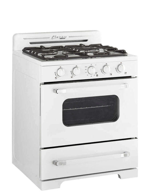Alt Tag: Unique 30" Classic Retro Propane Off-Grid Range, perfect for cabin kitchens, available at Cabin Depot.