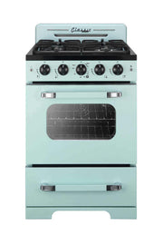 Unique 24" Classic Retro Convection Gas Range by Cabin Depot in vintage mint green