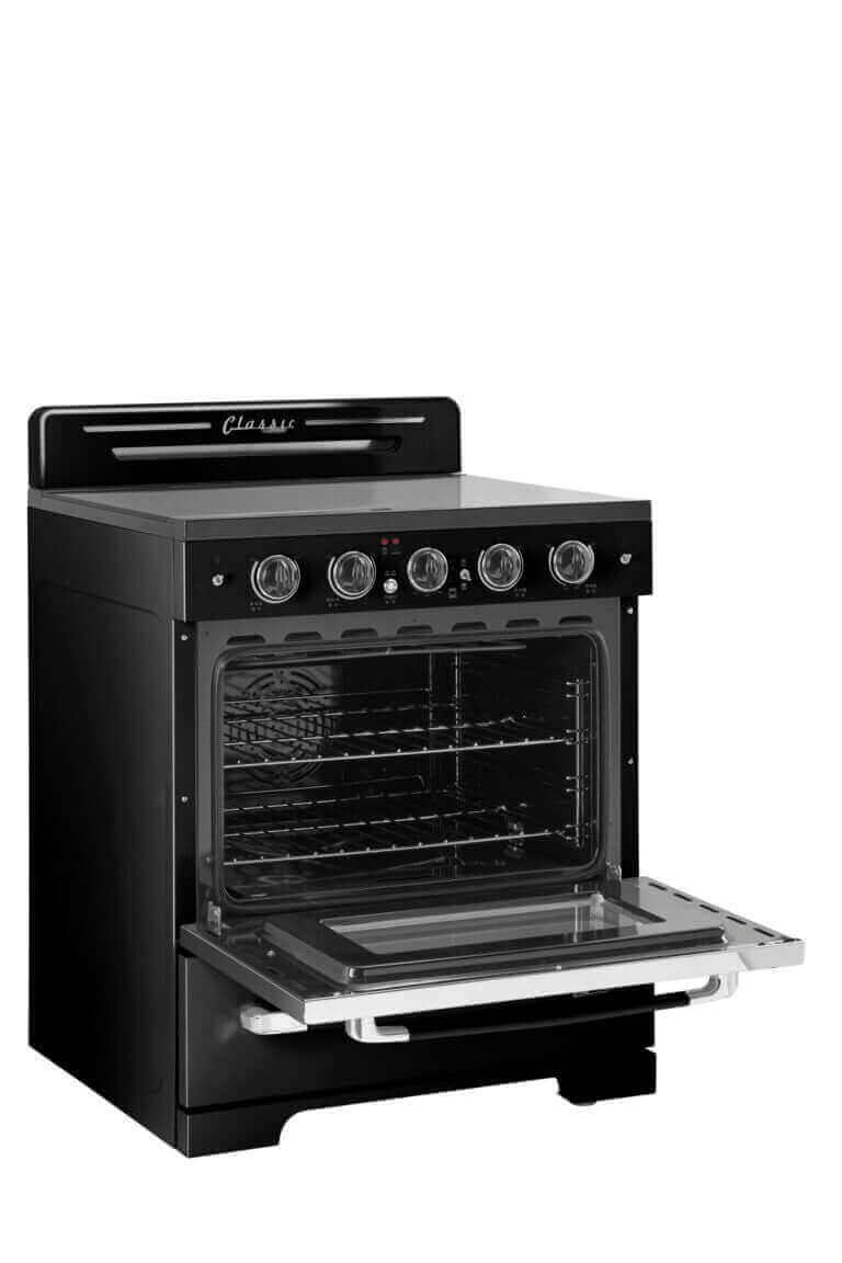 Unique 30" Classic Retro Electric Range with Convection Oven, SmoothTop, available at Cabin Depot.