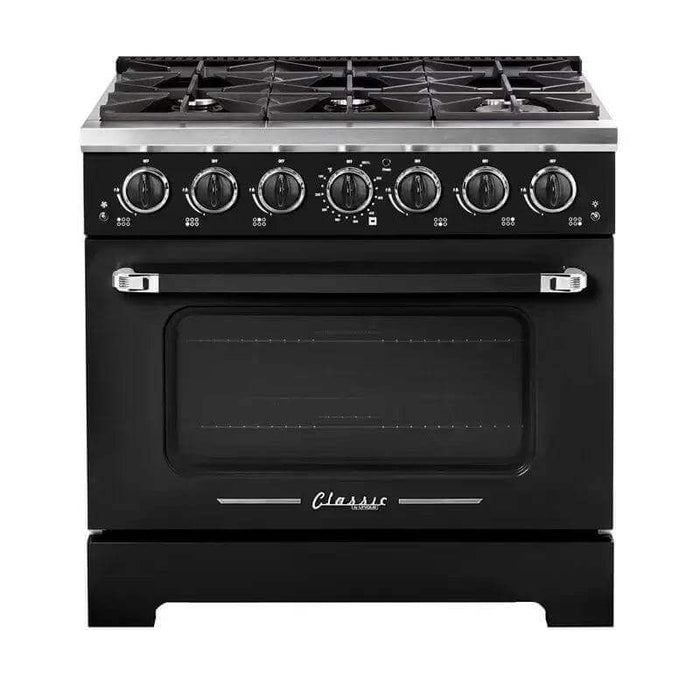 UNIQUE Classic Retro 36” Pro Convection Gas Range (Electronic Ignition) - by Unique