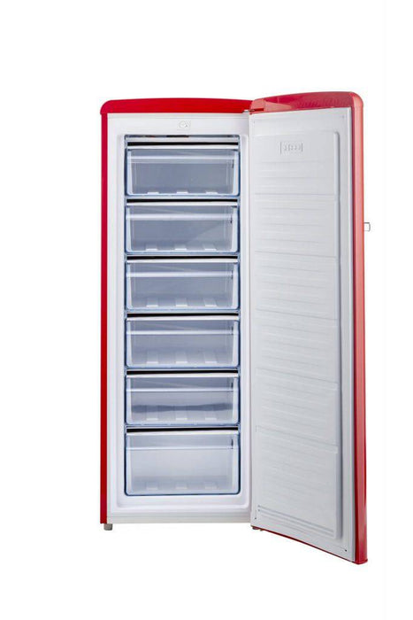 Unique 6 Cu/Ft Retro Upright Freezer with 50's design, energy-efficient, ideal for cabins | Cabin Depot
