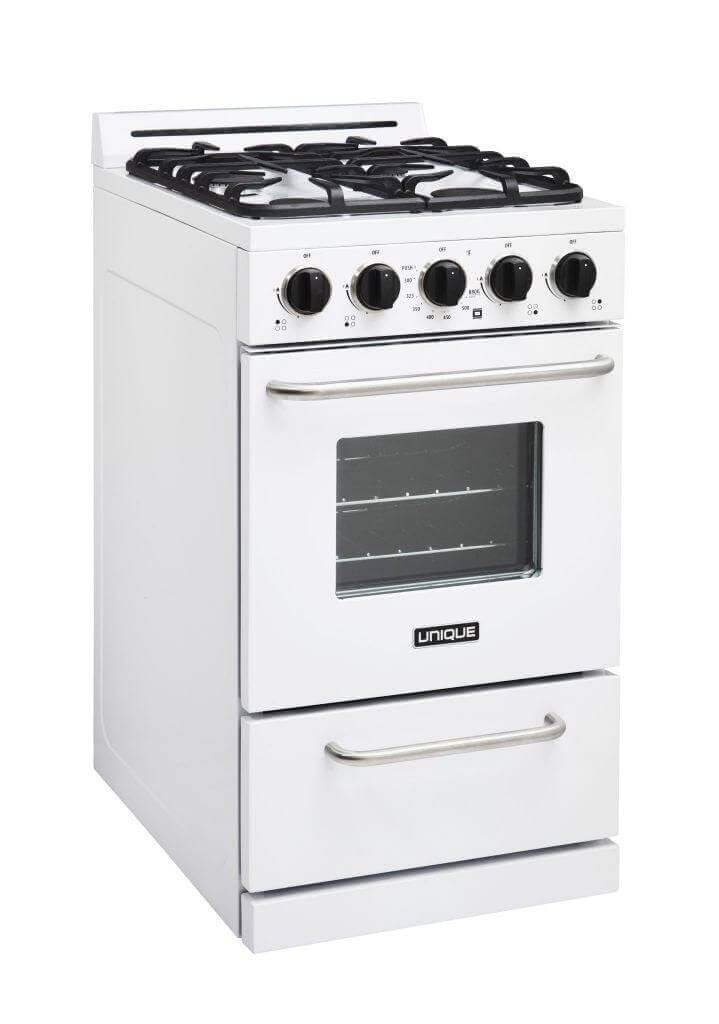 Unique 20" Propane Classic Range with battery ignition, ideal for off-grid living, available at Cabin Depot.