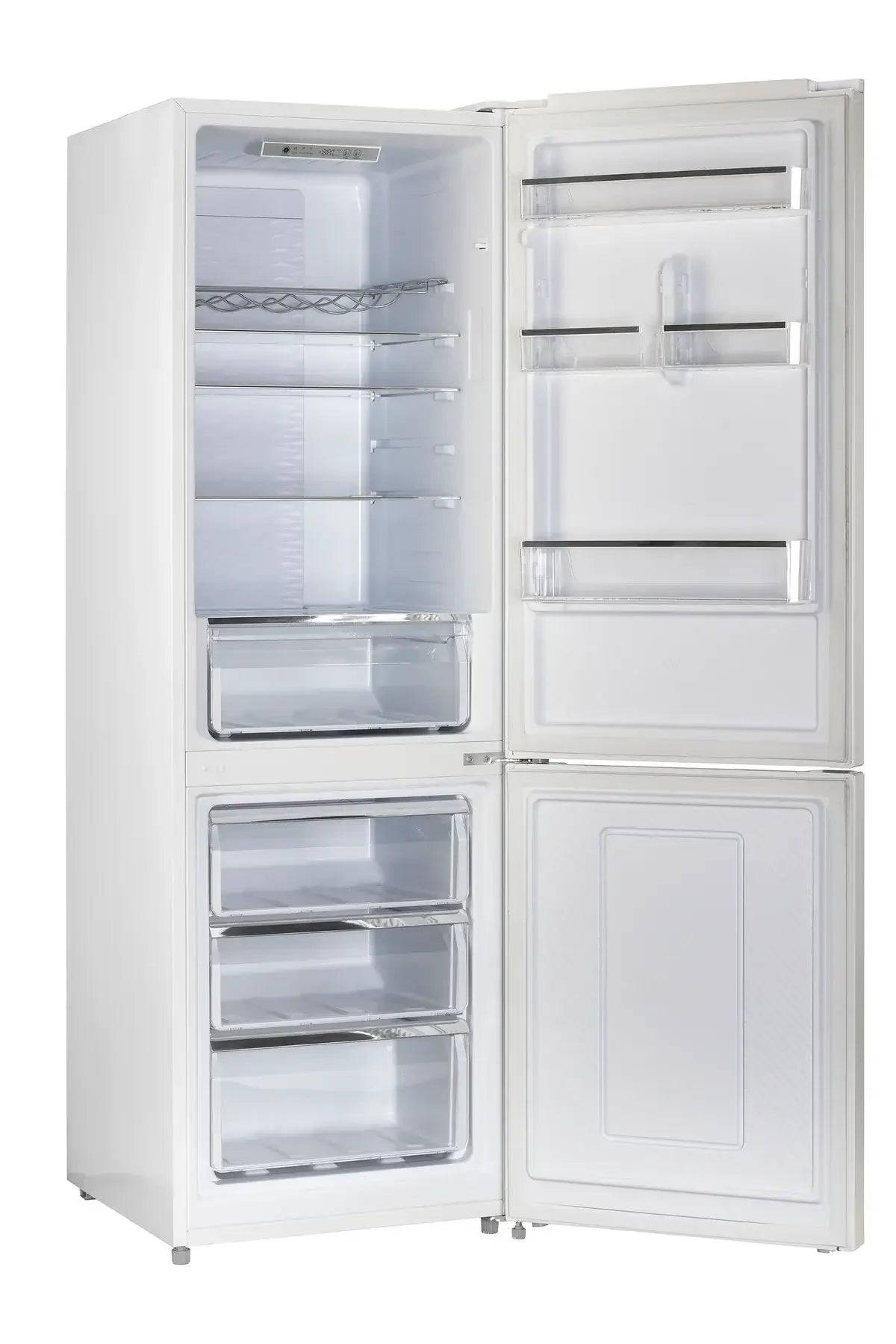 Unique 12 Cu/Ft 325L DC Bottom Mount Refrigerator by Cabin Depot, frost-free design with spacious shelving for energy-efficient cooling.