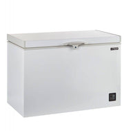 Unique 9.3 cu/ft solar powered DC chest freezer in white from Cabin Depot, optimal energy savings with Danfoss compressor.