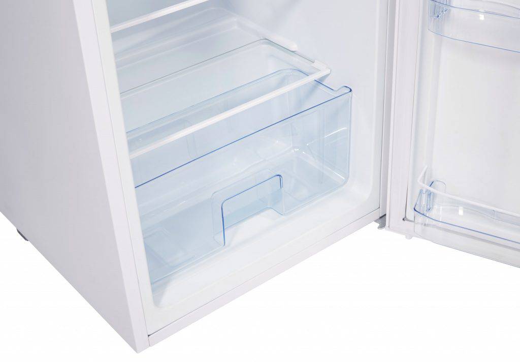 Interior view of the Unique 9 Cu/Ft Solar Powered DC Fridge showing spacious storage compartments from Cabin Depot.