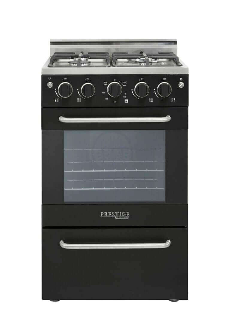 Unique Prestige 20" stainless steel convection gas range with electronic ignition from Cabin Depot.