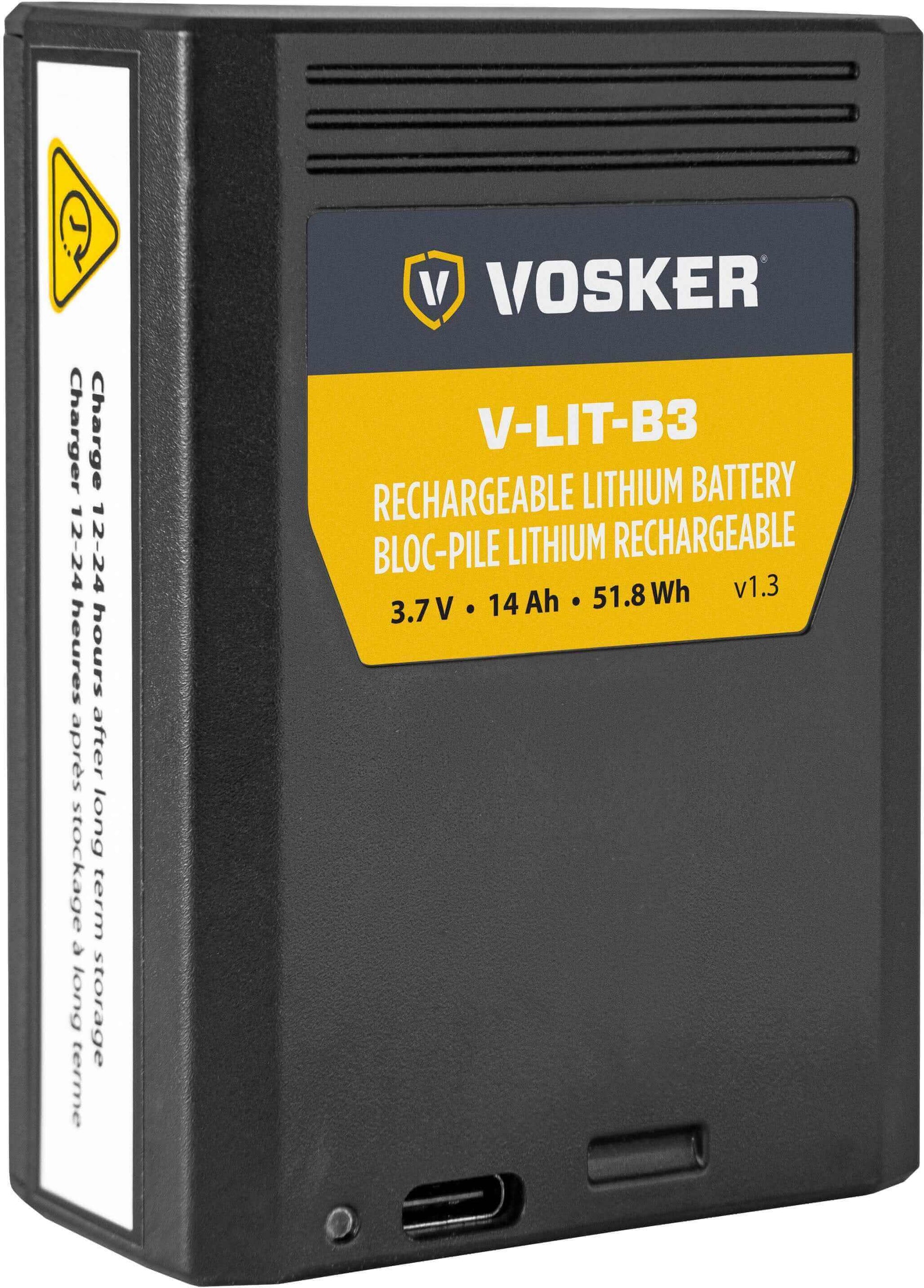 Vosker V300 rechargeable lithium battery pack for VOSKER cameras, compatible with Cabin Depot products, 3.7V, 14000mAh.