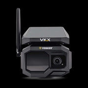 Vosker VKX-CA solar-powered 4G-LTE security camera from Cabin Depot, featuring 2X larger solar panel for extended autonomy.