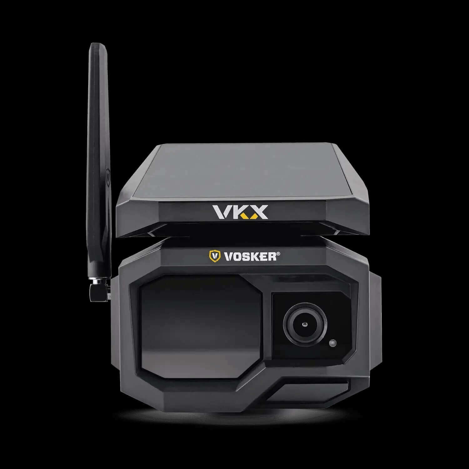 Vosker VKX-CA solar-powered 4G-LTE security camera from Cabin Depot, featuring 2X larger solar panel for extended autonomy.