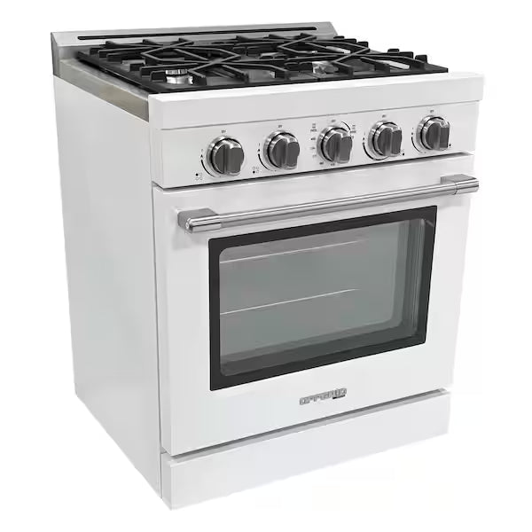 Unique 30" Classic Off-Grid Propane Range - White