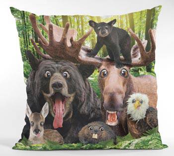Wildlife Selfie Throw Pillow Off-Grid, Cabin Depot — The Cabin Depot