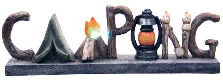 Camping Word with Logs and Light - Uncategorized by Wilcor