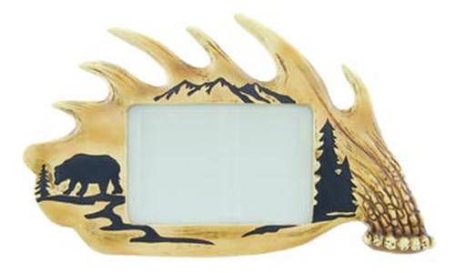 Frame Moose Antler W/ Bear 6x4 - by Wilcor