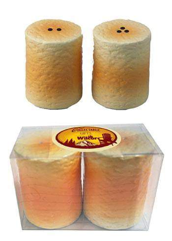 Wilcor Marshmallow Salt and Pepper Shakers set, polystone, 1.7x1.7x2.25 inches, available at Cabin Depot.
