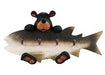 Willie Bear Fish Coat Rack made of polystone, featuring a whimsical bear and fish design with multiple hooks for hanging items.