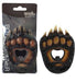 Bear Paw Bottle Opener with realistic claw design and strong magnet, made of polystone, packaged for sale.