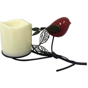 Wildlife Creations LED Bird Candle from Cabin Depot, featuring an 8-hour timer, flame-free design. Ideal home decor with red bird accent.